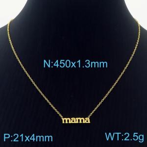 Stainless steel 450x1.3mm welding chain simple style mama jewelry for mother's day classic gold necklace - KN236022-KLX