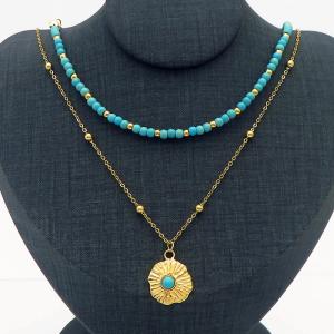 Stainless Steel Stone Necklace - KN236080-FA