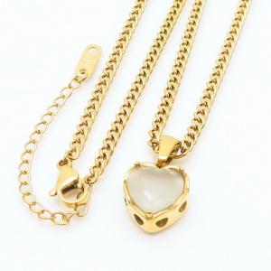 Stainless Steel Stone Necklace - KN236085-HM