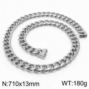 13*710mm fashion simple handmade chain stainless steel round edge Cuban chain bracelet - KN236160-Z