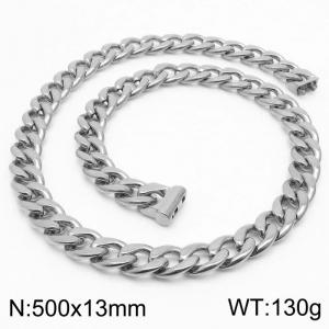 500×13mm Silver Color Easy Hook Stainless Steel Necklace - KN236170-Z