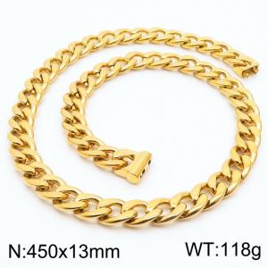 450×13mm Gold Color Easy Hook Stainless Steel Necklace - KN236176-Z