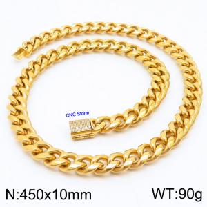 450×10mm Gold Color CNC Stone Clasps Stainless Steel Necklace - KN236190-Z