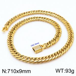 710×9mm Gold Color CNC Stone Clasps Stainless Steel Snake Chain Necklace - KN236209-Z