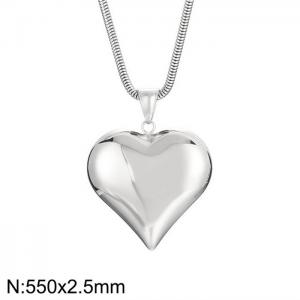 Stainless steel heart shaped pendant necklace - KN236235-K