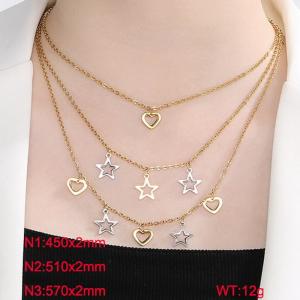 Stainless steel multi-layer necklace - KN236268-Z
