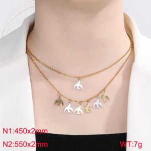 Stainless steel multi-layer necklace - KN236270-Z