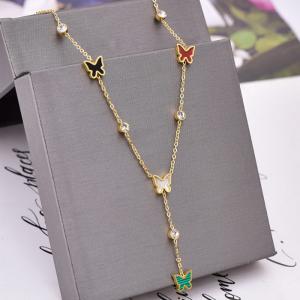 Stainless Steel Stone Necklace - KN236345-WGJL