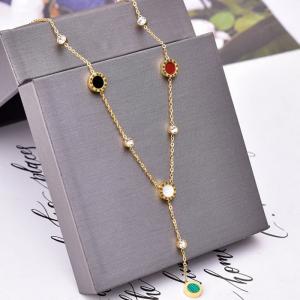 Stainless Steel Stone Necklace - KN236346-WGJL