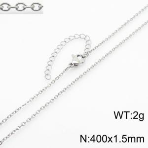 400X1.5mm Stainless Steel O links Necklace with Extension Chain - KN236351-Z