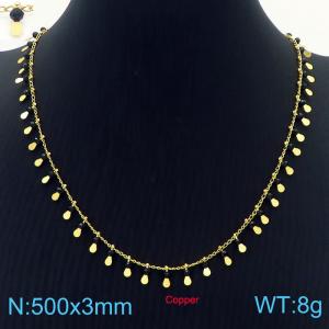 500mm Gold-Plated Copper Necklace with All-round Black Charms - KN236363-Z
