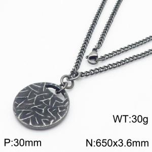 Vintage Special Stainless Steel Pendant Necklace for Men Color Black - KN236580-KFC