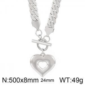 European and American fashion blade chain necklace OT buckle heart necklace - KN237441-Z
