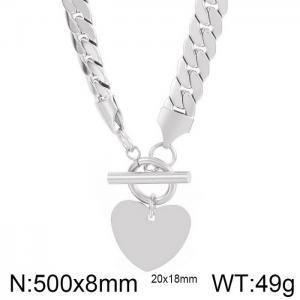 European and American fashion blade chain necklace OT buckle heart necklace - KN237442-Z