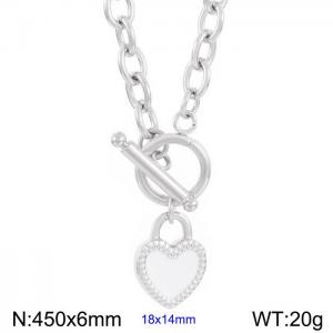 European and American fashion cross-border jewelry temperament pearl heart necklace - KN237454-Z