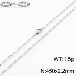 Stainless Steel 450x2.2mm Necklaces For Women Men Silver Color Lobster Clasp Flower Link Chain Fashion Jewelry - KN237702-Z