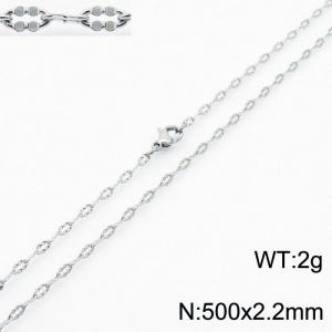 Stainless Steel 500x2.2mm Necklaces For Women Men Silver Color Lobster Clasp Flower Link Chain Fashion Jewelry - KN237703-Z