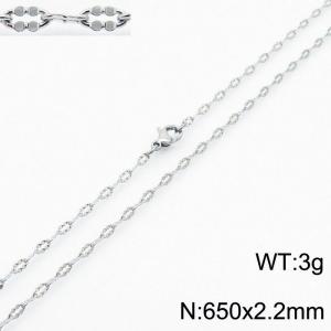 Stainless Steel 650x2.2mm Necklaces For Women Men Silver Color Lobster Clasp Flower Link Chain Fashion Jewelry - KN237706-Z