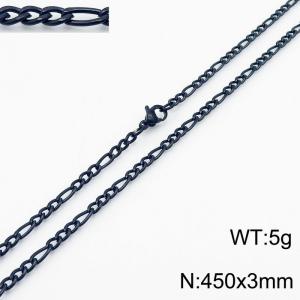 Stainless steel 450x3mm3：1 chain lobster clasp simple and fashionable black necklace - KN237730-Z