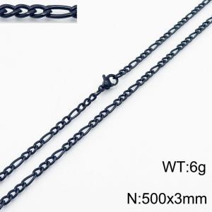 Stainless steel 500x3mm3：1 chain lobster clasp simple and fashionable black necklace - KN237731-Z