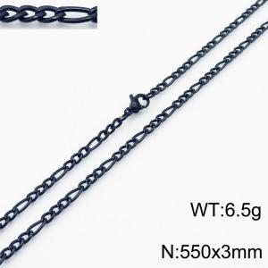 Stainless steel 550x3mm3：1 chain lobster clasp simple and fashionable black necklace - KN237732-Z