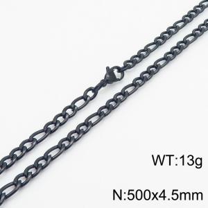 Stainless steel 500x4.5mm3：1 chain lobster clasp simple and fashionable black necklace - KN237738-Z
