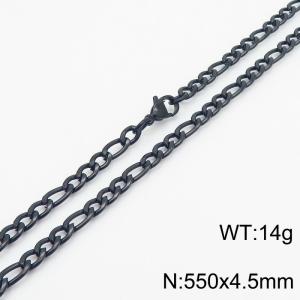 Stainless steel 550x4.5mm3：1 chain lobster clasp simple and fashionable black necklace - KN237739-Z