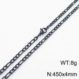 Stainless steel 450x4mm3：1 chain lobster clasp simple and fashionable black necklace - KN237761-Z