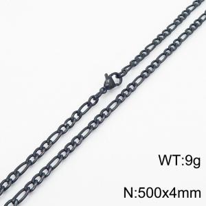 Stainless steel 500x4mm3：1 chain lobster clasp simple and fashionable black necklace - KN237762-Z