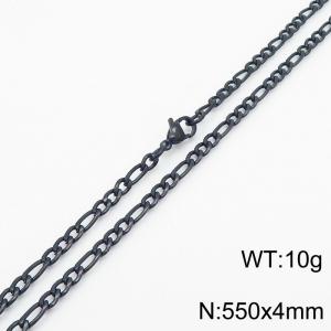 Stainless steel 550x4mm3：1 chain lobster clasp simple and fashionable black necklace - KN237763-Z