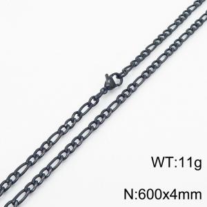 Stainless steel 600x4mm3：1 chain lobster clasp simple and fashionable black necklace - KN237764-Z