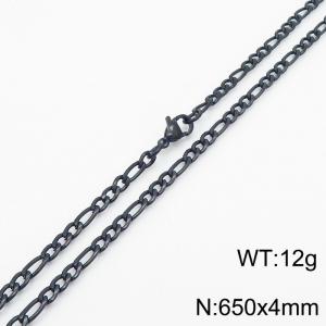 Stainless steel 650x4mm3：1 chain lobster clasp simple and fashionable black necklace - KN237765-Z