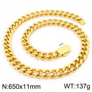 European and American personality trend stainless steel Cuban chain necklace for men - KN237943-Z
