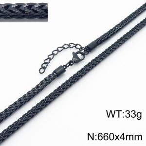 Stainless steel 660 × 4mm domineering dragon bone chain lobster clasp jewelry charm black necklace - KN237985-KFC