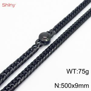 500×9mm Black Color Stainless Steel Cuban Chain  Necklace For Men Women Fashion Jewelry - KN238081-Z