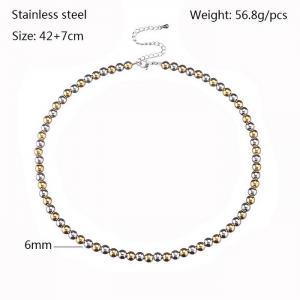 Stainless steel beaded necklace - KN238530-Z