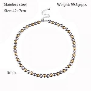 Stainless steel beaded necklace - KN238531-Z