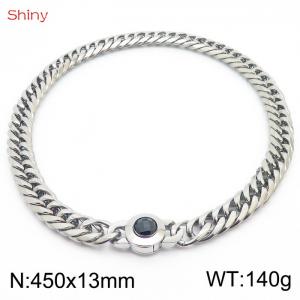 450×13mm Classic Cuban Chain Necklace Temperament Retro Trend Party Wear Amulet Stainless Steel Choker Non-Fading Accessories - KN238567-Z