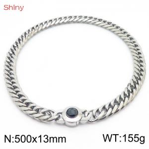500×13mm Classic Cuban Chain Necklace Temperament Retro Trend Party Wear Amulet Stainless Steel Choker Non-Fading Accessories - KN238568-Z