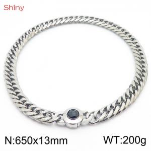 650×13mm Classic Cuban Chain Necklace Temperament Retro Trend Party Wear Amulet Stainless Steel Choker Non-Fading Accessories - KN238571-Z