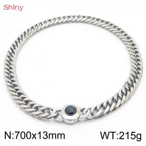 700×13mm Classic Cuban Chain Necklace Temperament Retro Trend Party Wear Amulet Stainless Steel Choker Non-Fading Accessories - KN238572-Z