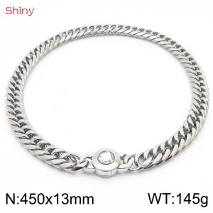 450×13mm Modyle Fashion Cuban Chain Long Necklace for Men  Basic Punk Stainless Steel Link Chokers Homme - KN238574-Z