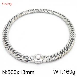 500×13mm Modyle Fashion Cuban Chain Long Necklace for Men  Basic Punk Stainless Steel Link Chokers Homme - KN238575-Z
