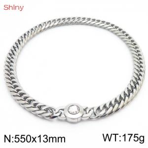 550×13mm Modyle Fashion Cuban Chain Long Necklace for Men  Basic Punk Stainless Steel Link Chokers Homme - KN238576-Z