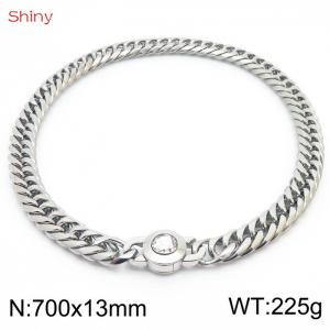 700×13mm Modyle Fashion Cuban Chain Long Necklace for Men  Basic Punk Stainless Steel Link Chokers Homme - KN238579-Z