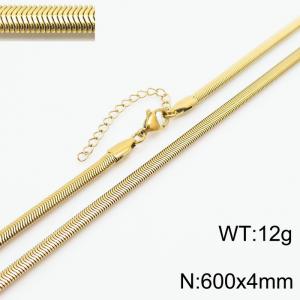 4mm Width Circular Snake Chain Jewelry Women and Men Stainless Steel Necklace 60cm length Gold Color - KN239018-Z