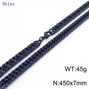7mm45cm Vintage Men's Personalized Trimmed Polished Whip Chain Necklace - KN239078-Z