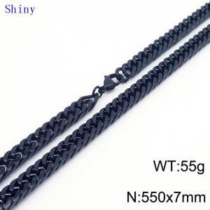 7mm55cm Vintage Men's Personalized Trimmed Polished Whip Chain Necklace - KN239080-Z