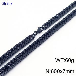 7mm60cm Vintage Men's Personalized Trimmed Polished Whip Chain Necklace - KN239081-Z