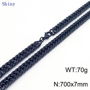 7mm70cm Vintage Men's Personalized Trimmed Polished Whip Chain Necklace - KN239083-Z
